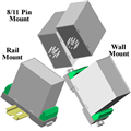 Tri-Mount Plastic Case (8/11 Pin, Rail & Wall Mount) 